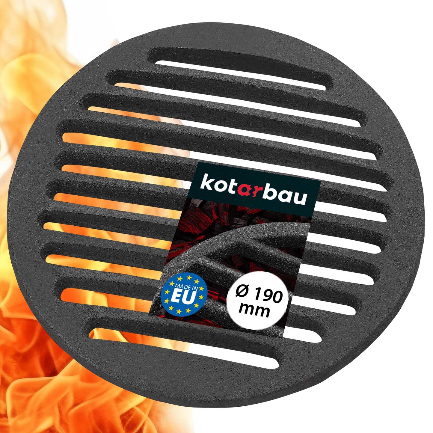 KOTARBAU Fireplace Grate Ø 19 cm Round Grate Ash Grate Stove Fire Grate Grill Grate Replacement Parts Accessories Cast Iron Grate Oven Grate Grill Fireplace Round