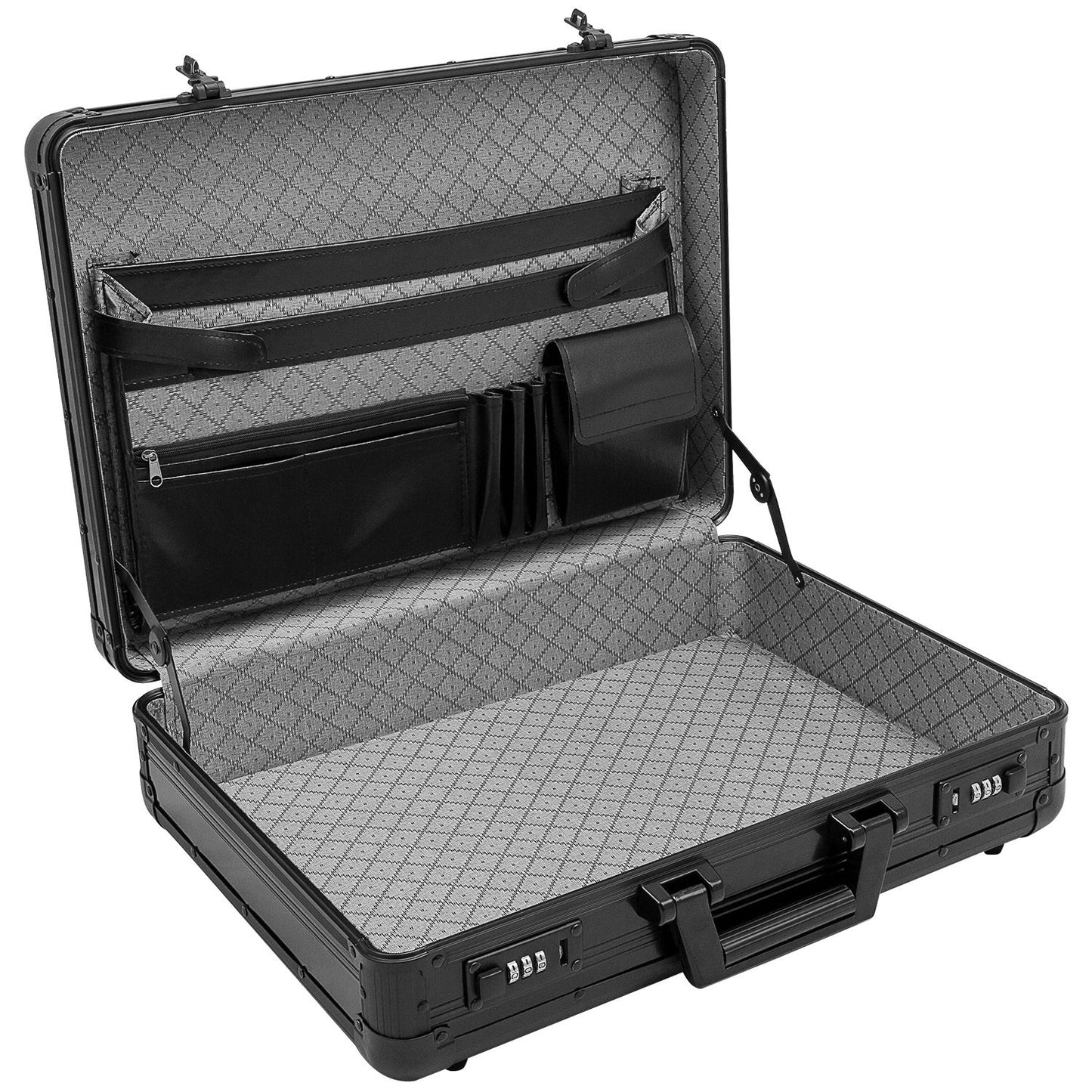 anndora aluminum briefcase black attaché case with combination lock