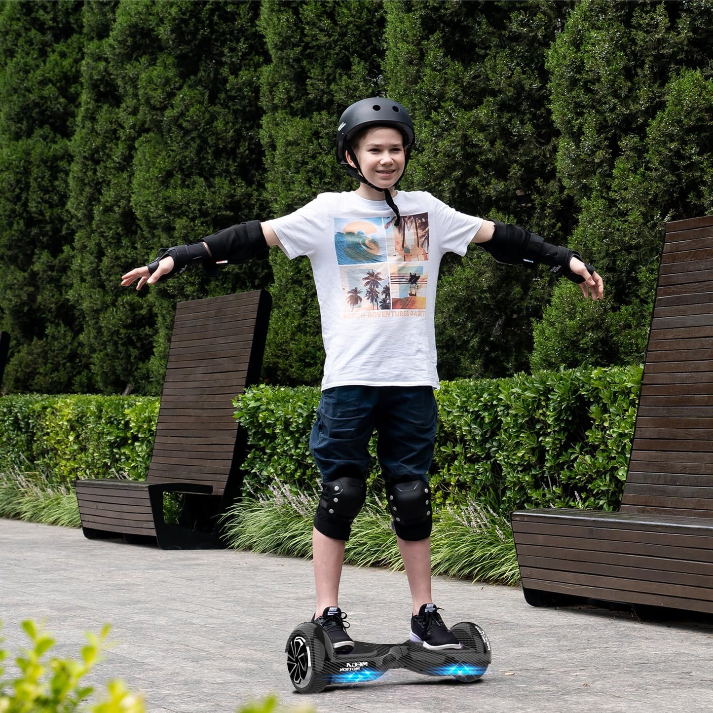 MEGA MOTION Hoverboard, 6.5 inch with Two Wheels Hoverboards for Kids with Bluetooth Speaker - Powerful Motor, LED Light, the perfect gift for kids ages 8 and up