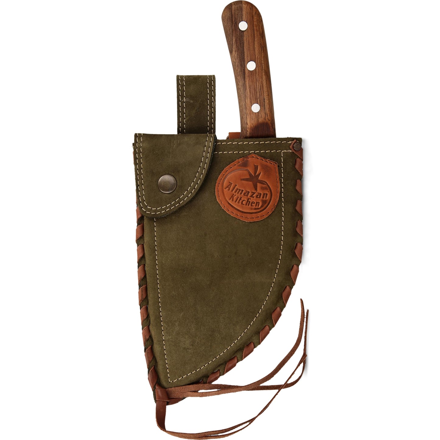 Almazan Kitchen Original Serbian Chef Knife with Sheath (Olive)