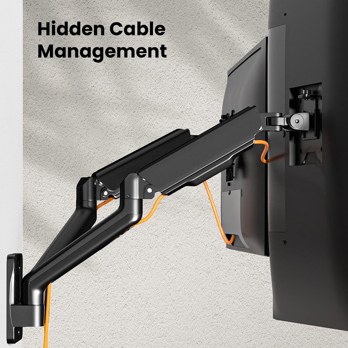 IMtKotW Monitor Wall Mount 2 Monitors for 17-32 inch Flat & Curved Screens, 9kg/arm, Ergonomically Height Adjustable tilt/swivel and rotate, VESA 75x75/100x100 Monitor Mount Wall