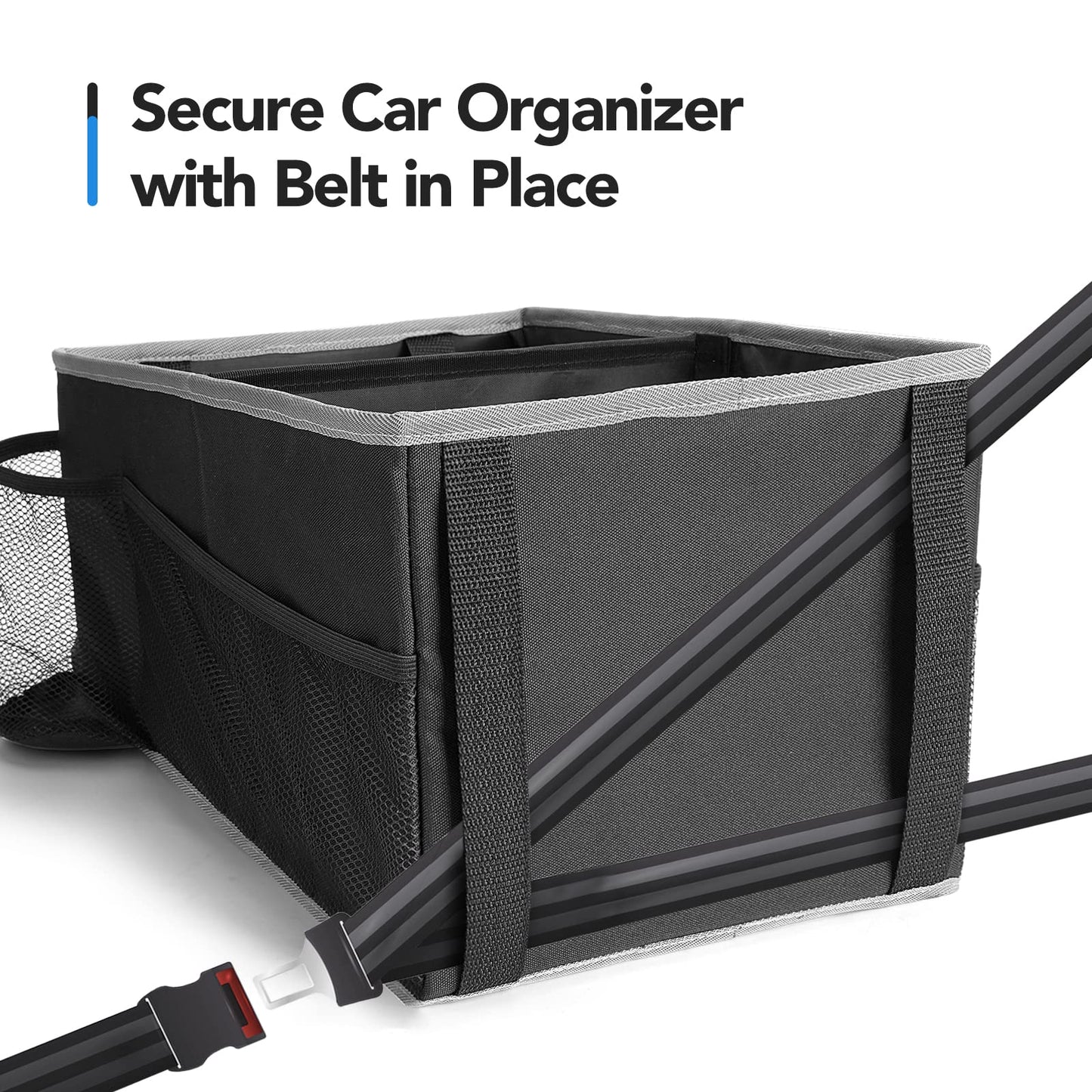 Alijees Car Organizer - Foldable storage boxes for the back seat or trunk. Storage box for diapers, toys, etc. next to the child's car seat.