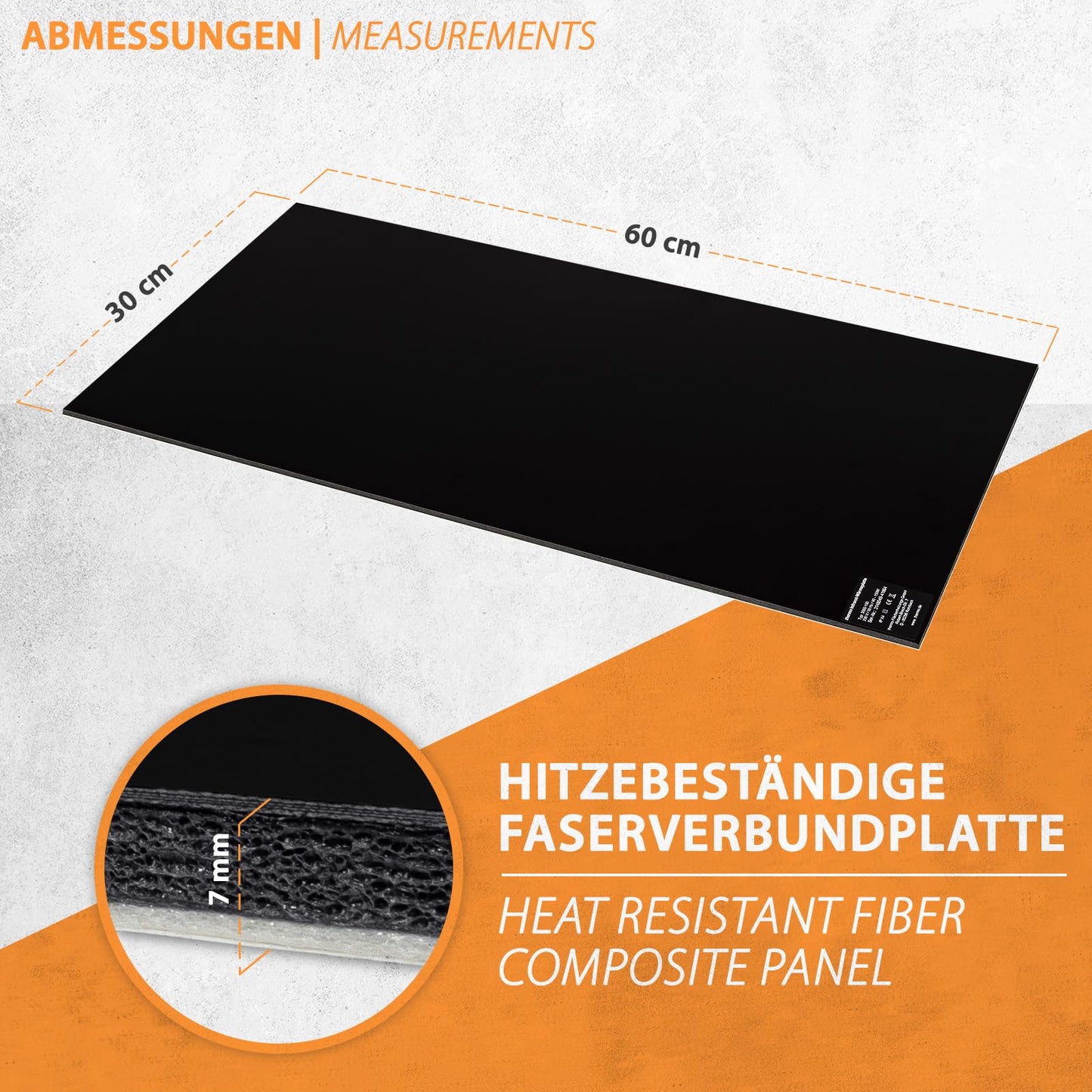 Infrared heat panel desk heater 30x60cm 150W with dimmer for stepless control, IR office heater for warm legs, self-adhesive for the desk/worktable.