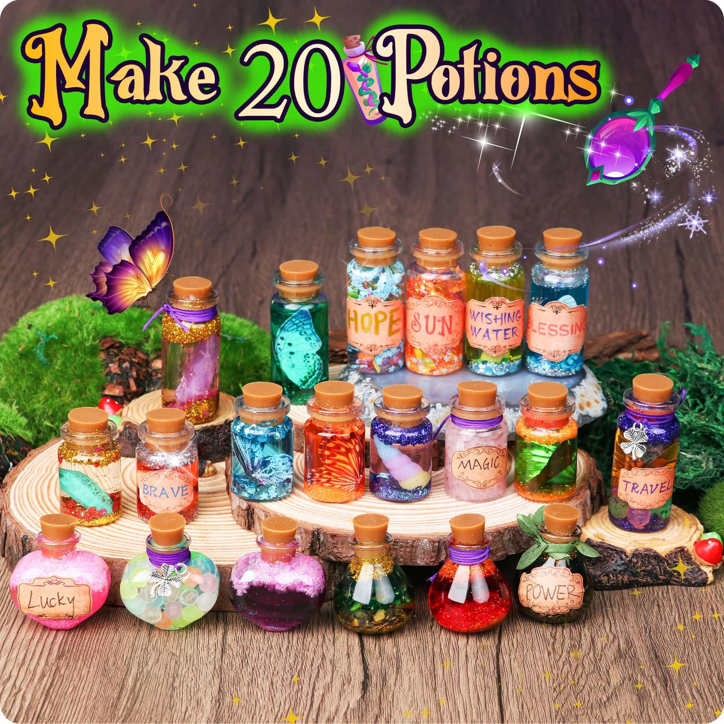 Most of DIY Creative Gift for Kids - Retro Fairy Crystal Potion Kits Craft Toy for Boys & Girls Age 6 7 8 9 10