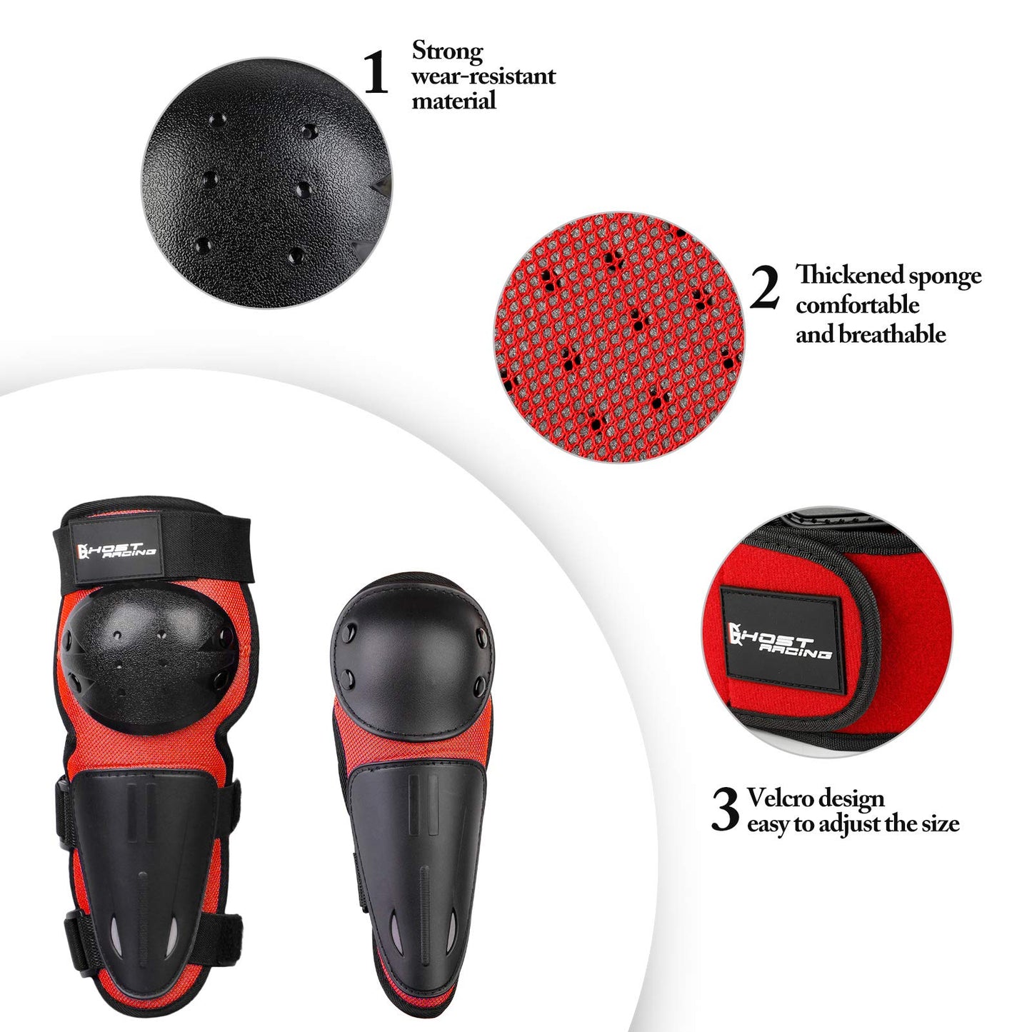 JUSTDOLIFE Motorcycle Protective Jacket, Kids Motorcycle Armor with Knee Pads Elbow Pads Chest Protector Racing for Outdoor Sports - 4/6/8/10/12/14 Years (Red)