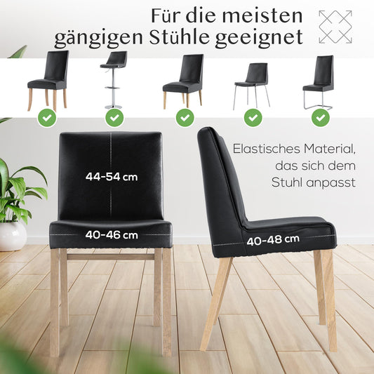 Innerspace chair covers set of 4 in black | opaque, water-repellent, elastic chair covers for children & pets | chair covers for cantilever chairs - choose set now!