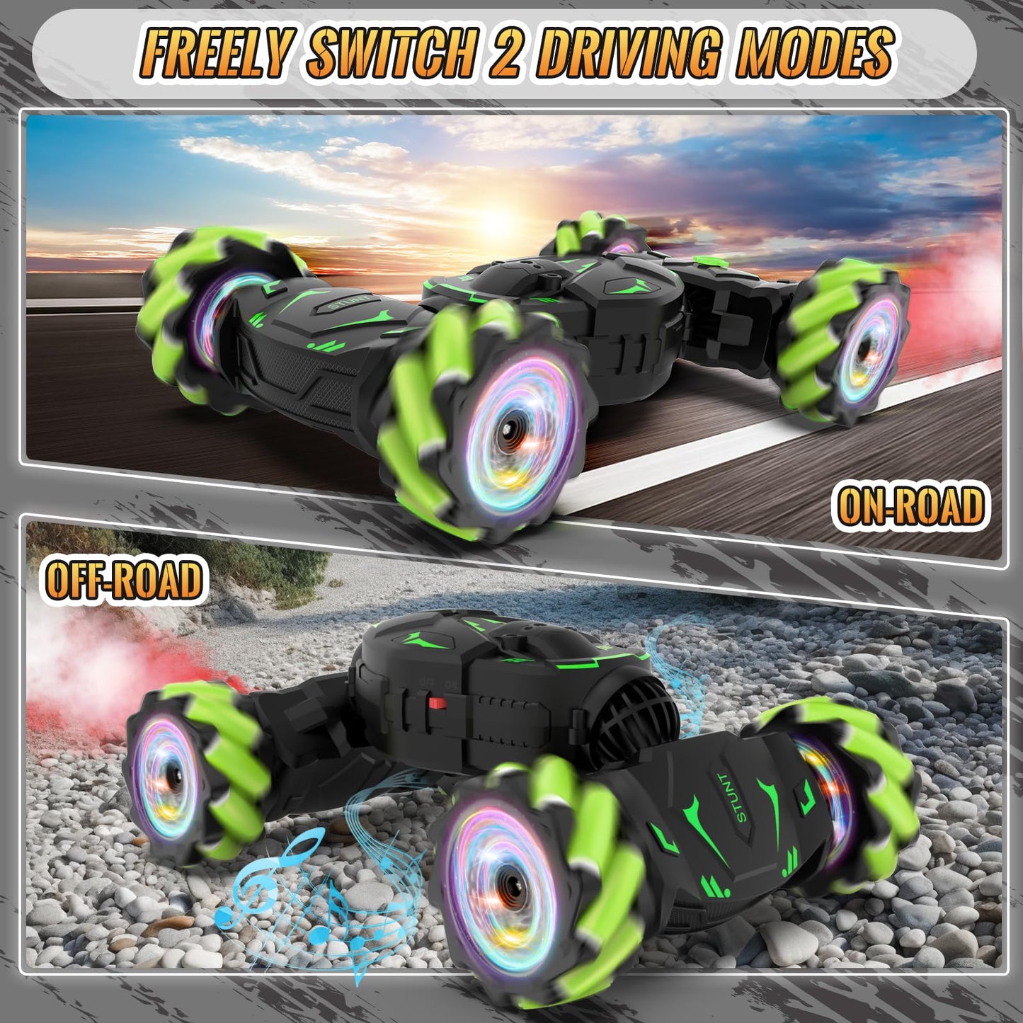 Pristar Remote Control Car 1:14 RC Drift Toy 2.4GHz 360 Rotation Handheld Stunt Drift 4WD Remote Control Car with Hand Control Gift for Boys Kids from 5 6 8 9 10 years old