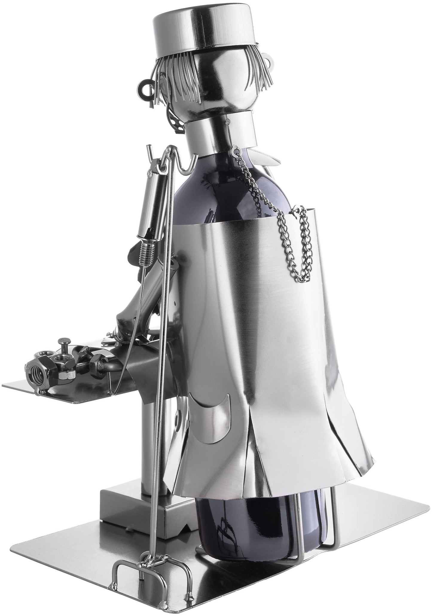 BRUBAKER wine bottle holder surgeon - metal sculpture including gift card