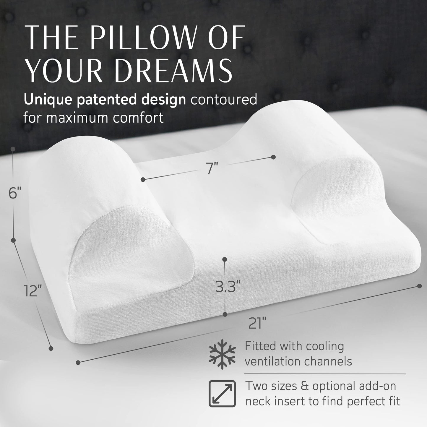 YourFacePillow - Memory Foam Beauty Pillow for anti-wrinkle, anti-aging, acne treatment, wrinkle prevention. Designed for back and side sleepers. (Standard size)