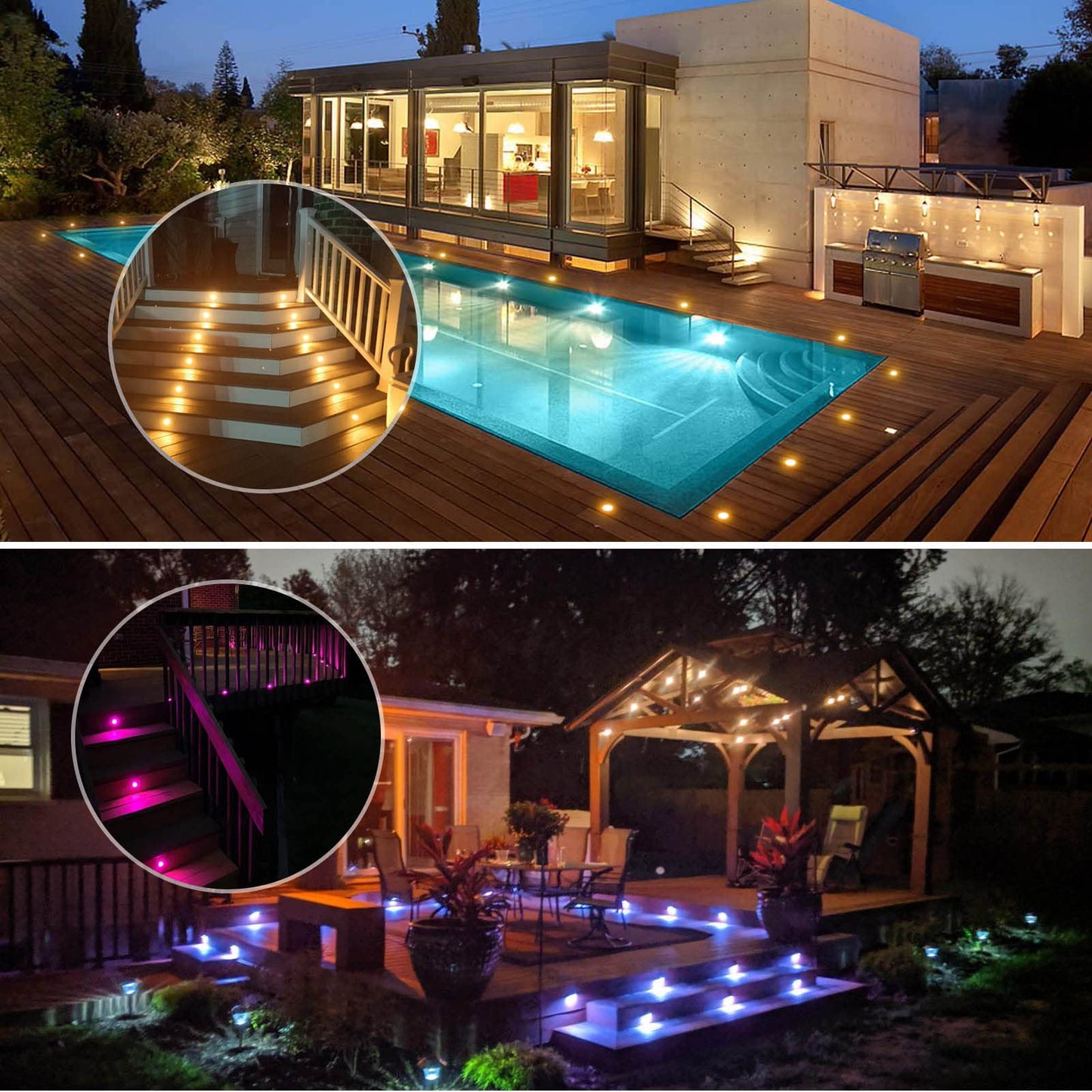 10 pieces of RGB LED recessed lights, LED ground recessed light IP67 waterproof 0.6W Ø30mm LED recessed light for terrace, kitchen, and garden LED lamp.