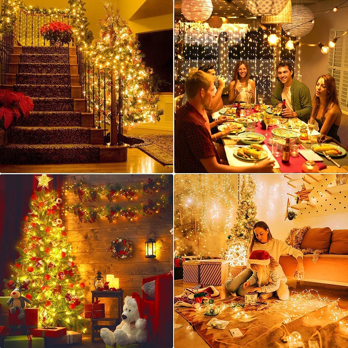 100M LED String Lights with 1000 LEDs Copper Wire, Waterproof Christmas Lighting with 8 Modes for Outdoor Indoor Decoration in Rooms, Christmas, Trees, Garden, Party, Wedding Decor, Warm White