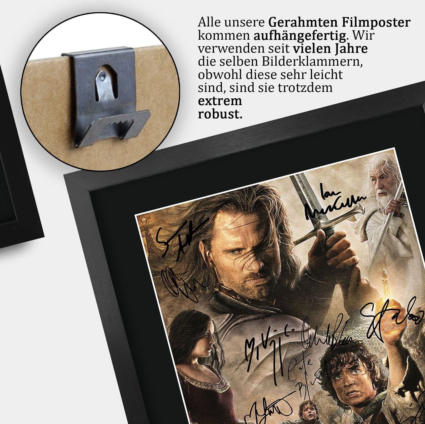 HWC Trading Lord Of The Rings The Return Of The King A3 Framed Signed Printed Autographs Picture Print Photo Display Gift For Movie Fans