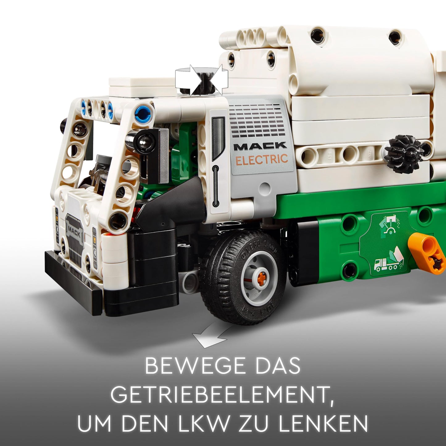 LEGO Technic Mack LR Electric Garbage Truck, recycling role-play garbage truck model, buildable truck toy for kids, car gift for boys and girls aged 8+, who love vehicles 42167