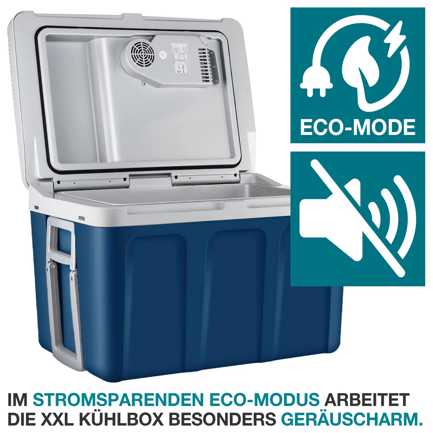 TOM 2in1 XXL cooler 40l with cooling and heating function - electric coolbox with wheels - 230V & 12V power connection - Electric - for car, camping, caravan & Co - PLUS gift (Blue)