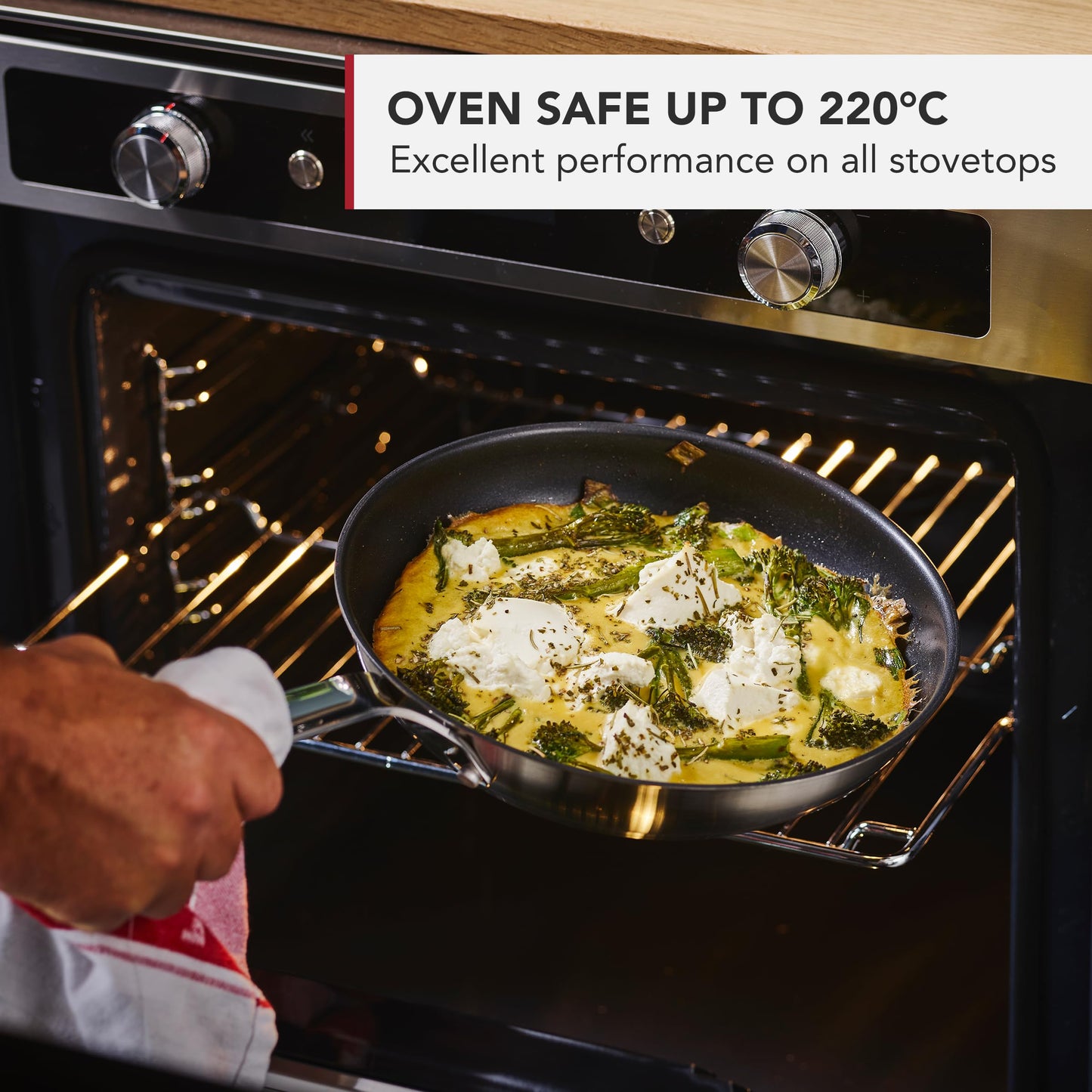 KitchenAid Stainless Steel 20cm, 24cm & 28cm Fry Pan Set, PFAS-Free Healthy Ceramic Nonstick Coating, Induction, Oven and Dishwasher Safe, Silver