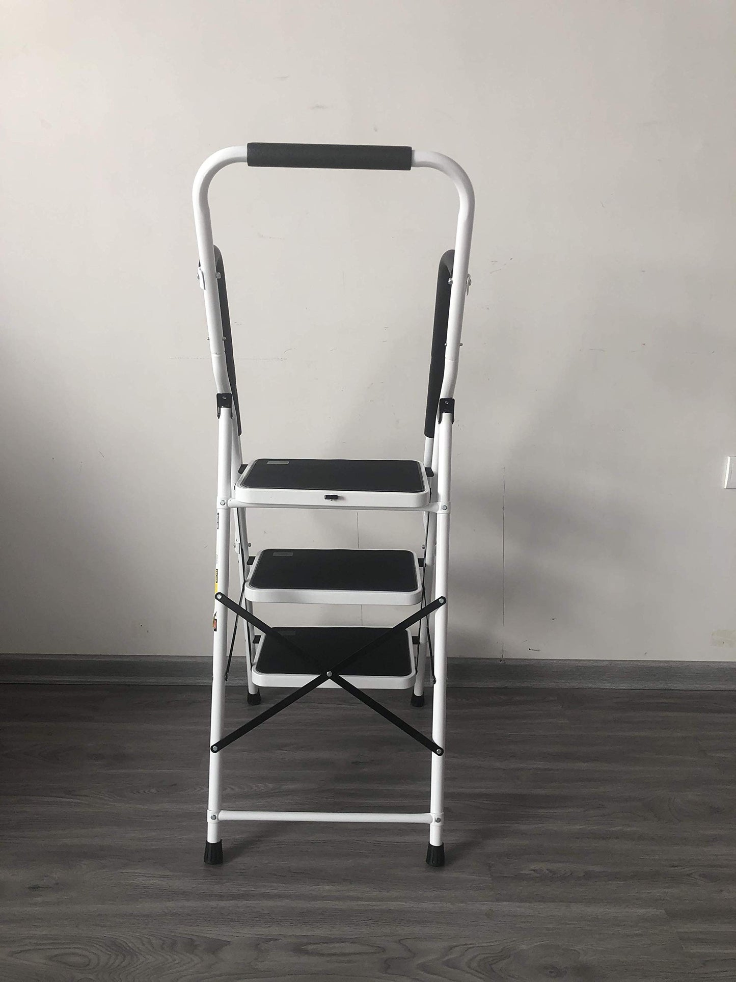 3-step step ladder with handrail Foldable Safety Non-slip Lightweight 8.5 kg for home office warehouse Maximum load capacity 150 kg