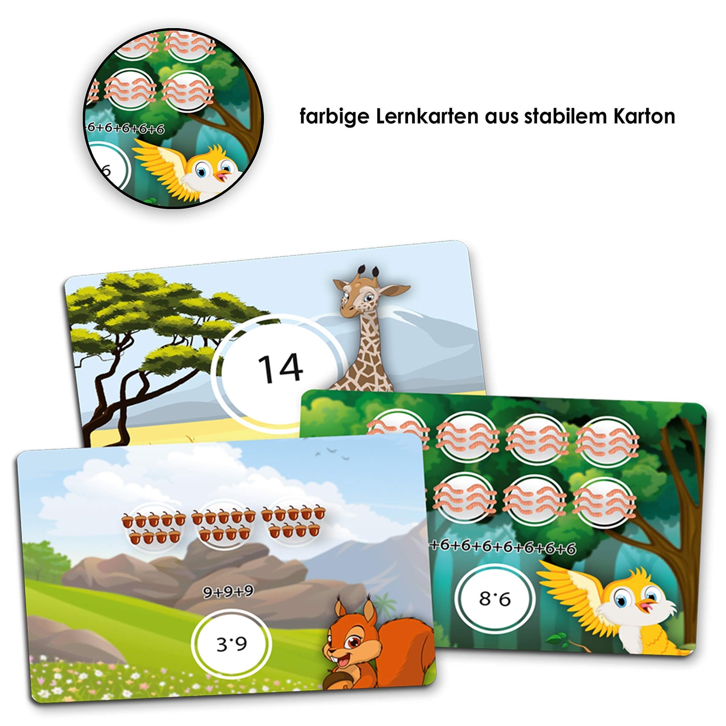 Birdie and Rookie THE ANIMAL MULTIPLICATION TABLE | Playfully learning the times tables | Children's game | Multiplying from 1-100 | Concentration game for kids | For 1-8 players aged 6 and up