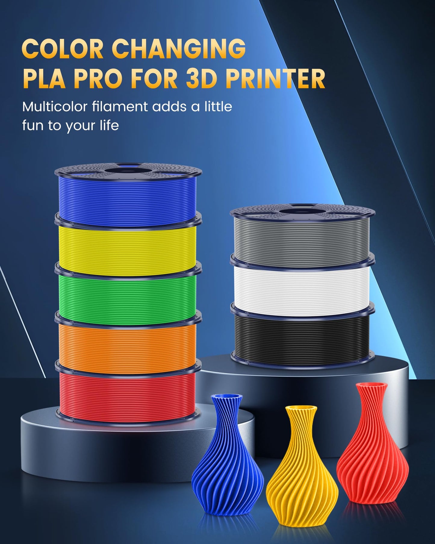 SUNLU PLA+2.0 Filament 1.75mm, Upgrade PLA Plus 3D Printer Filament, Stronger and more durable, High Speed PLA+ Filament, Precision +/-0.02mm, 1KG 3D Printing PLA+ Filament, Gray