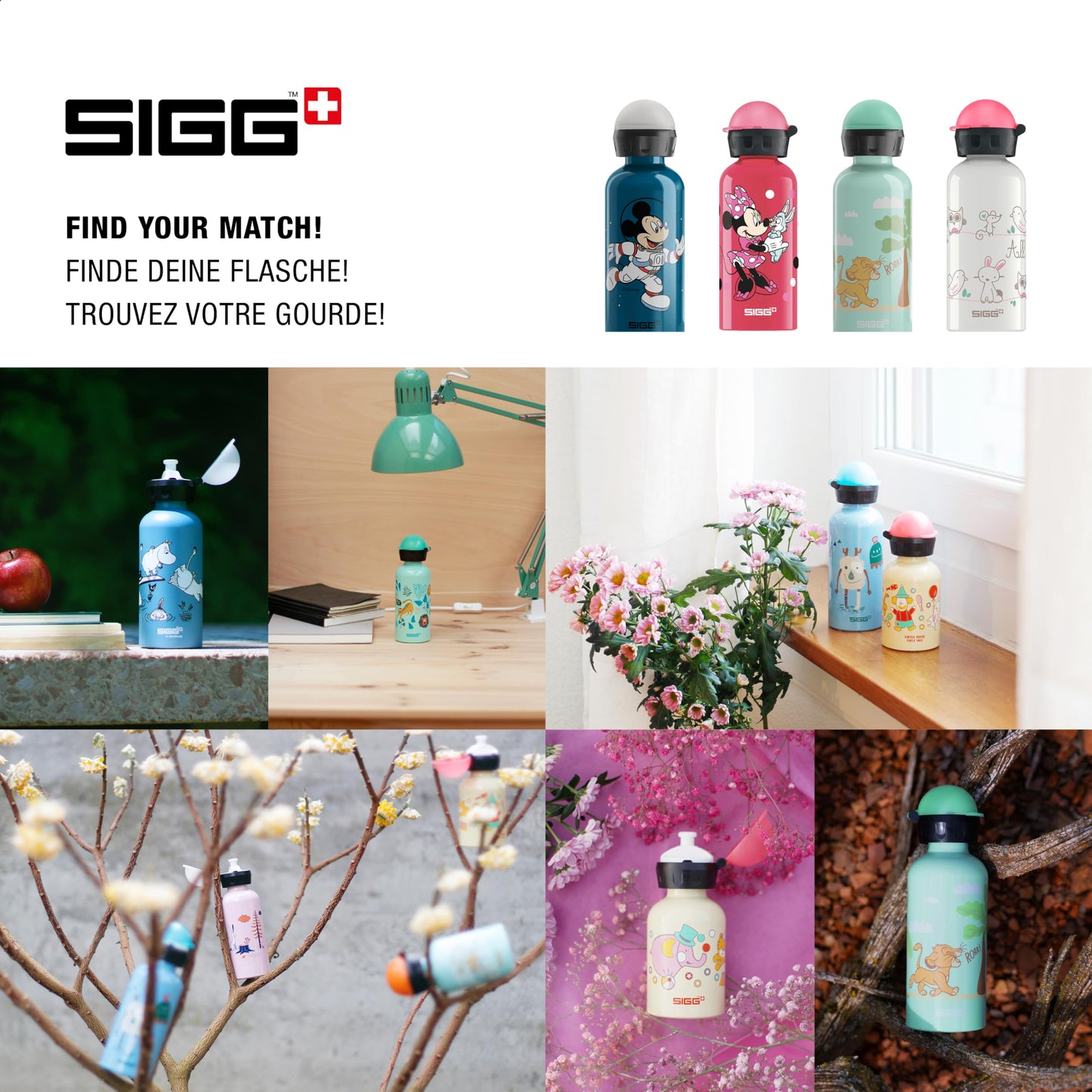 SIGG - Aluminum drinking bottle for kids - KBT Disney Mickey Mouse Astronaut - Leak-proof & shatterproof - Lightweight - BPA-free - Climate-neutral certified - Sports & school - Blue - 0.4L