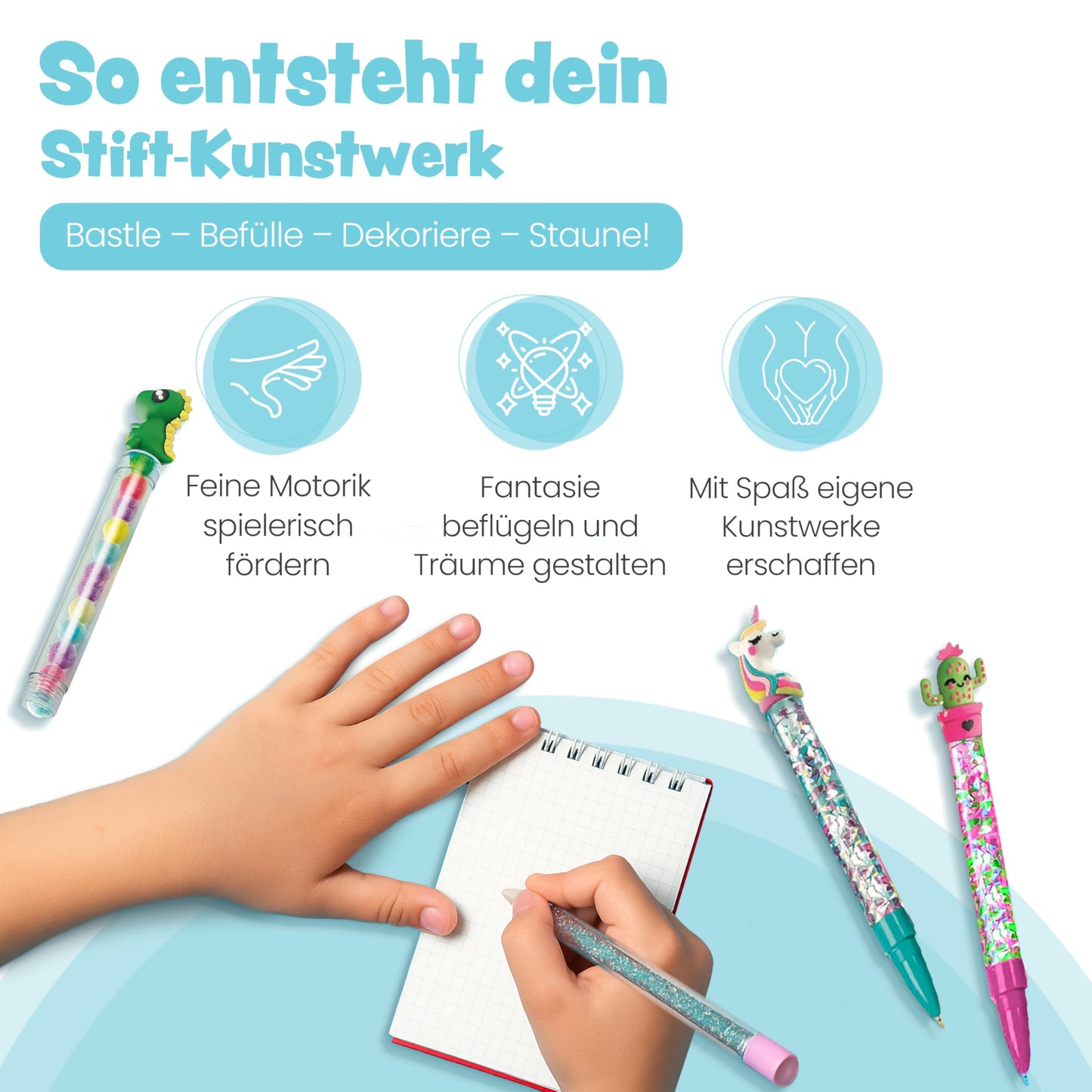 Clementoni Idea Pen Studio with over 50 accessories - DIY pen set with over 50 accessories - craft kit for making pens, creative toy & gift set for children ages 6 and up, 59415