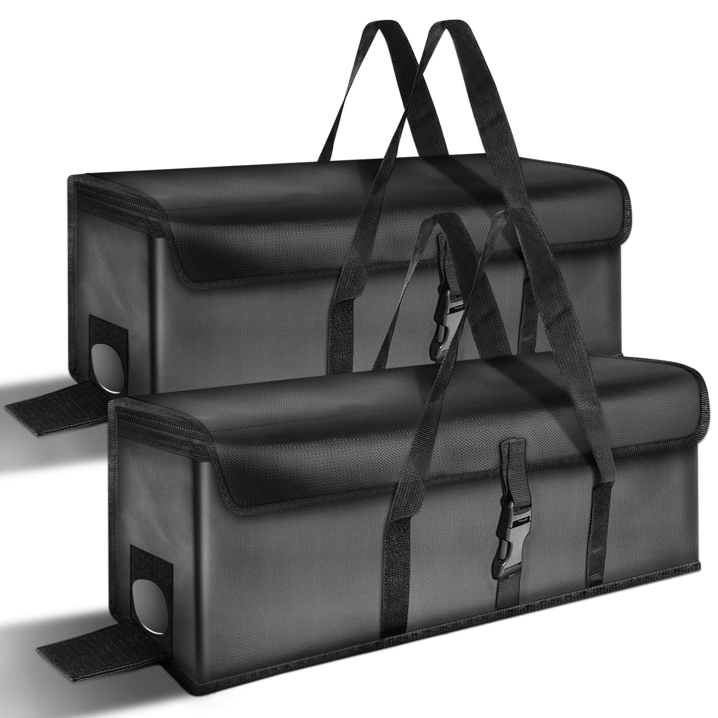 E-Bike battery bags 2 pieces, Fireproof battery bags - Ultra high temperature resistant, Waterproof, Explosion-proof, 6 layers fireproof, Lithium polymer safety bags for storage, Transport