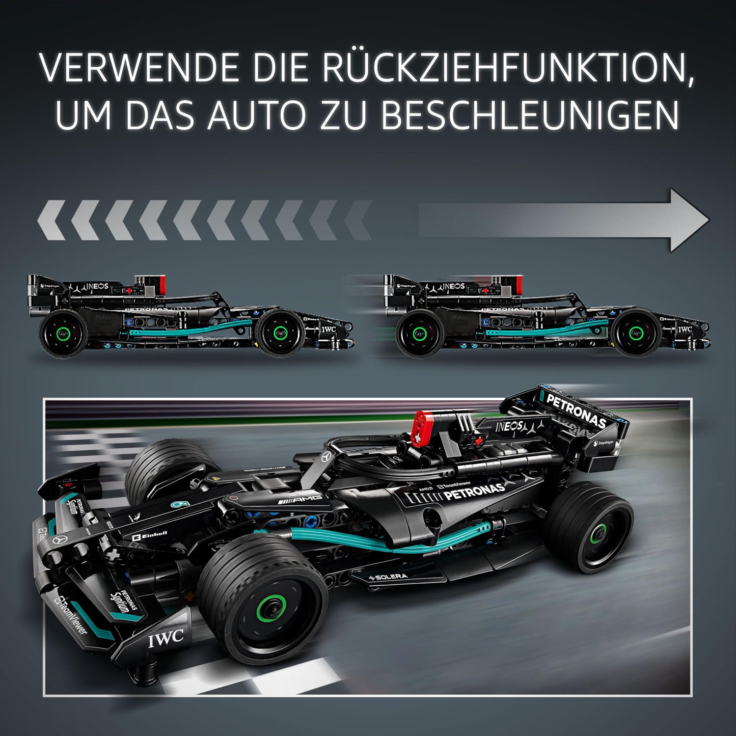 LEGO Technic Mercedes-AMG F1 W14 E Performance Race Car toy for kids, boys, and girls ages 7+, pull-back model vehicle set, bedroom decoration, birthday gift idea 42165