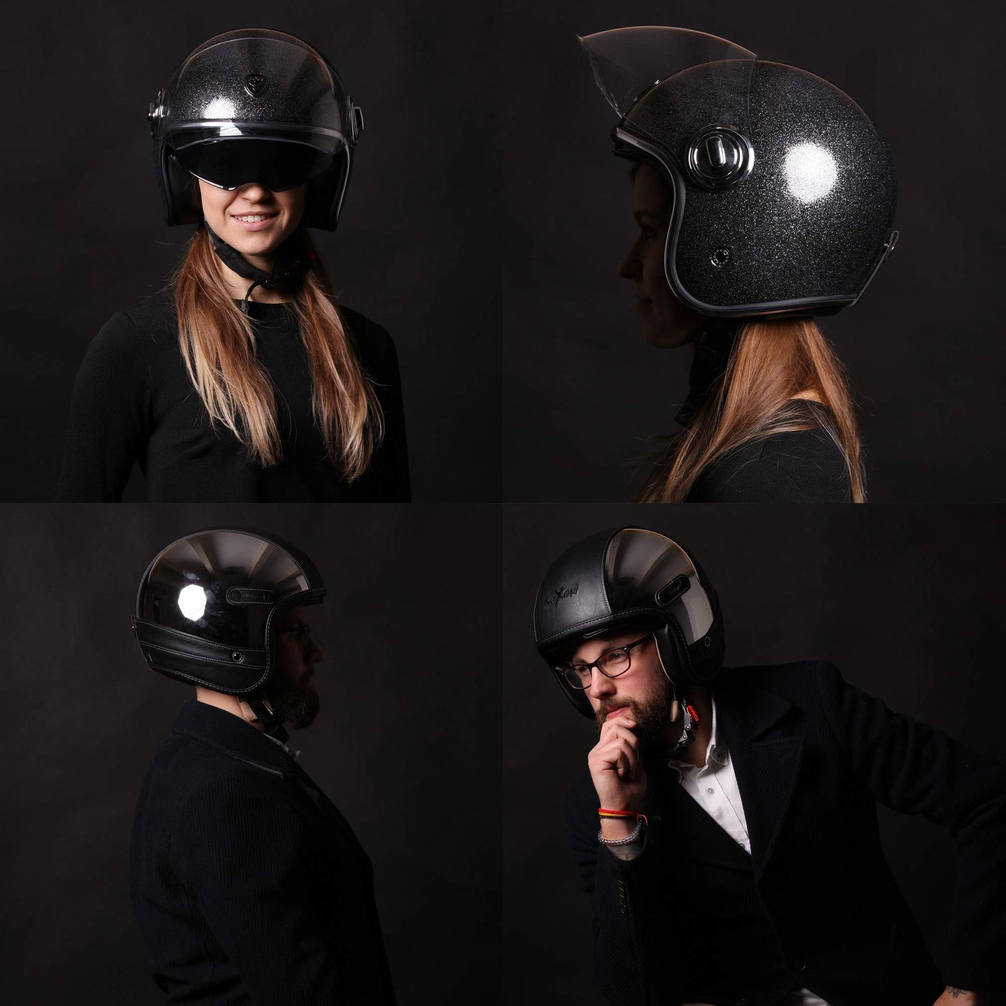 SOXON® SP-888 Pro "Urban Cream" · Jet helmet · Motorcycle helmet Scooter helmet Scooter helmet Moped helmet Chopper · ECE 22.05 Sun visor Leather design Quick release SlimShell bag XL (61-62cm)