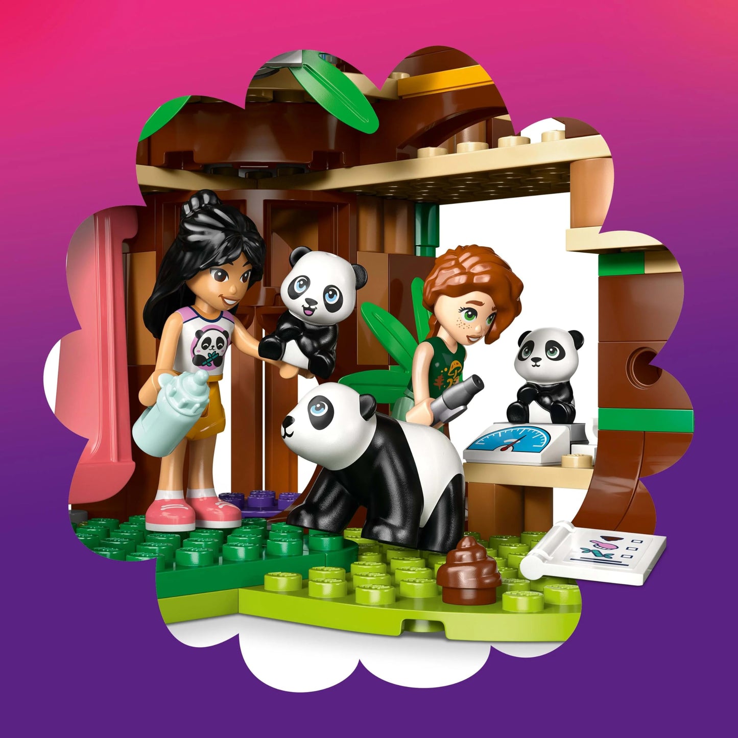 LEGO Friends Panda Care Station - Toy with treehouse, quad bike, 2 mini-dolls, and 3 panda figures - Creative set for girls aged 7 and up - 42648