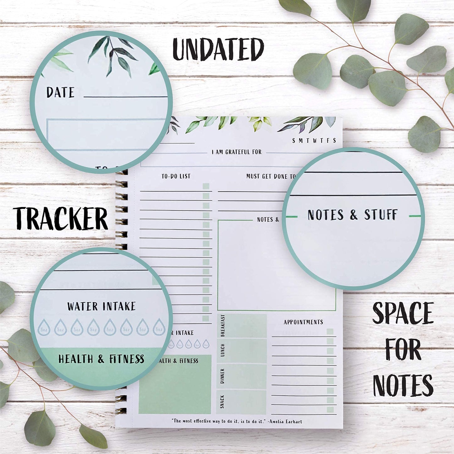 ZICOTO To-Do List Planner - Organize your daily tasks and increase productivity - the perfect checklist for office supplies for women - Size CA8742.