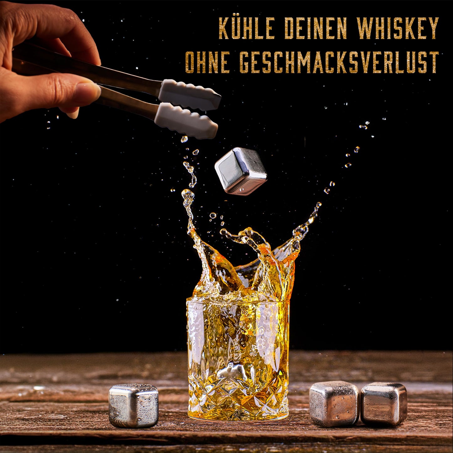 Whiskey Whiskey Glasses Set - Whiskey Gift Glass Set - Whiskey glasses - Gifts for Men - Men's gifts - Birthday gift for man - Gift box, 2 Rum glasses x 310ML, 4 Whiskey Stones