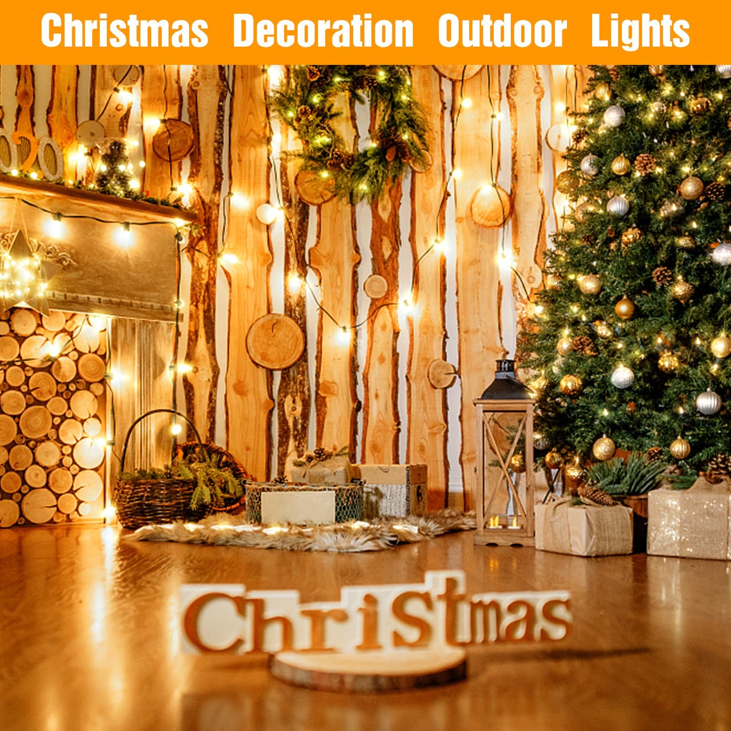 GLUROO Outdoor String Lights 45.7M, Waterproof Outdoor String Lights with 75+2PCS G40 Plastic Bulbs, LED String Lights Shatterproof for Garden, Porch, Christmas Party, Decor