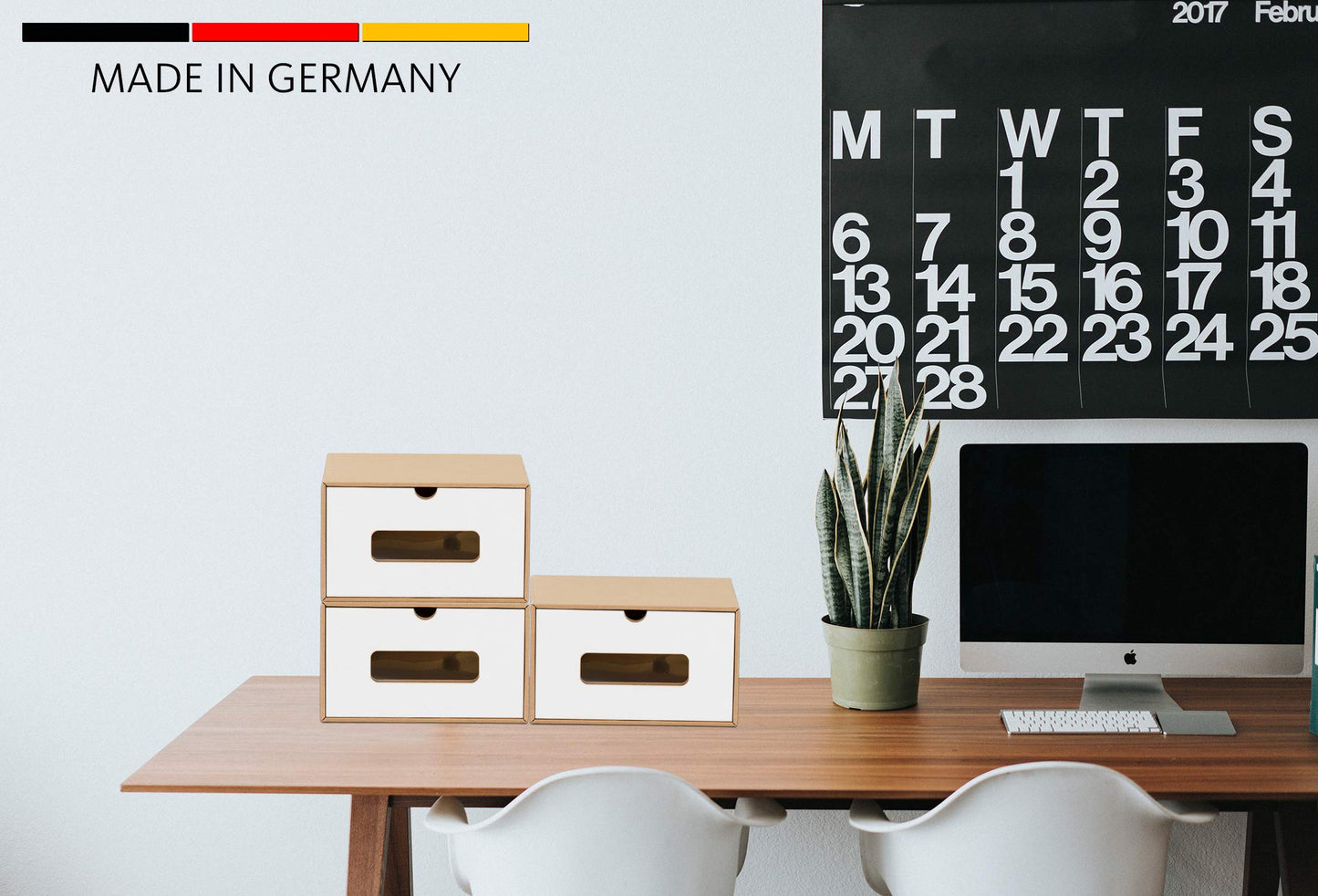 BigDean 30x Shoe Storage BROWN/White with Viewing Window Storage Box Stackable Storage Box Shoe Box Shoe Box All-purpose Drawer Cardboard made of Kraft paper