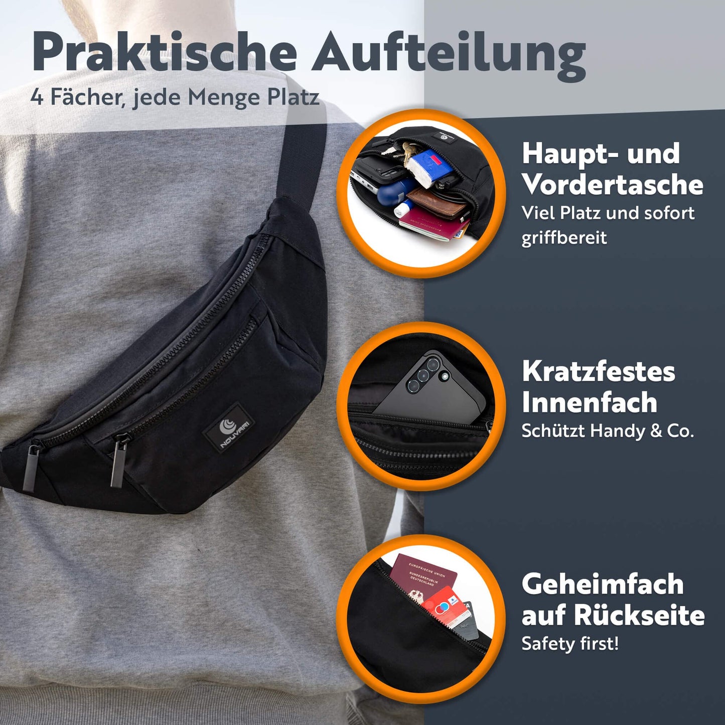 Fanny pack for women and men Black Waist bag for festival, camping & sports Unisex Water-resistant hip bag for travel, outdoor & hiking (Olive)