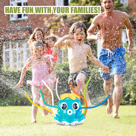 Tosekry Sprinkler Toy for 3 4 5 6 7 8 years old, Water Toy for Kids Outdoor Toy for 3-8 years old, Children's Toy for 3 year olds Lawn Sprinkler Outdoor Games for Kids (Blue Octopus)