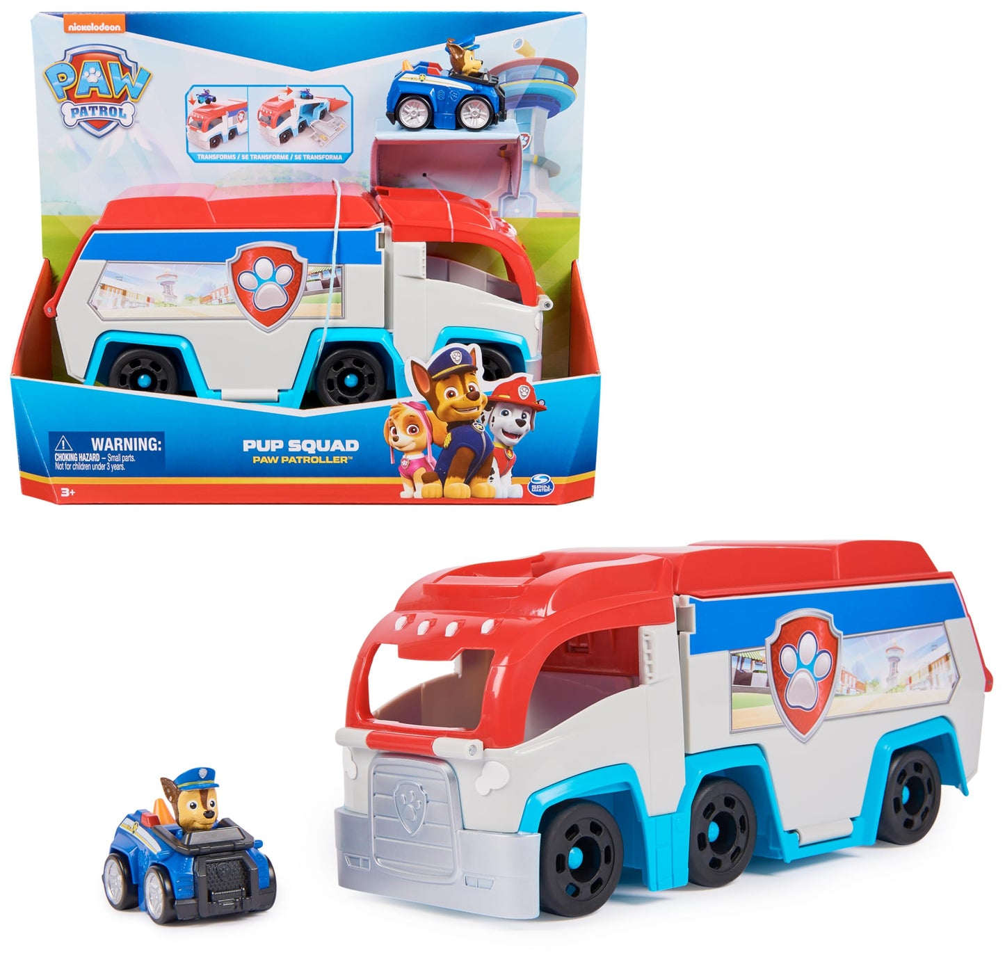 PAW Patrol - Pup Squad Mini-Patroller Team Vehicle with Chase toy car, suitable for children aged 3 and up.