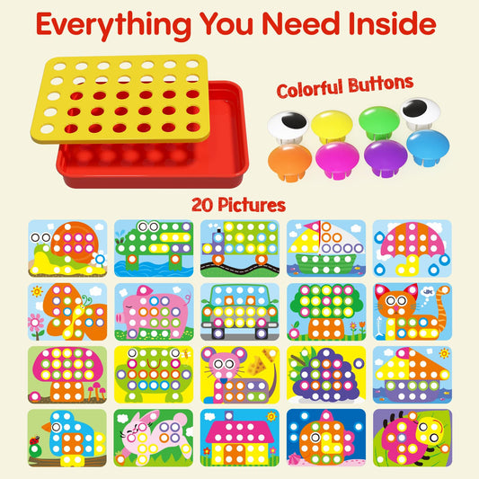 AMOSTING Matching Game for 2+, kids learning colors, toy for 2 and 3 year olds, 20 picture cards