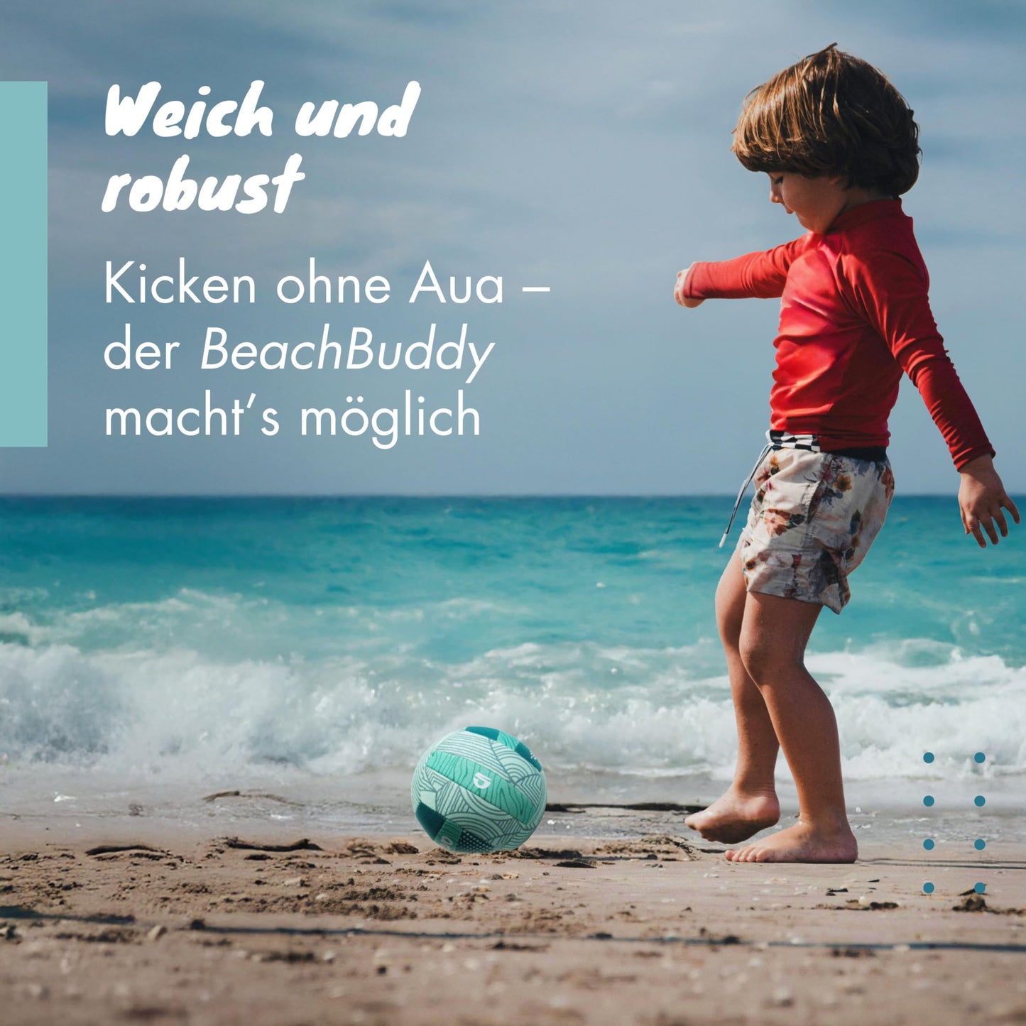 Momevo Beachbuddy Neoprene Water Ball - Soft Kids' Ball Size 2 (Ø15cm) - Small Children's Soccer Ball for Ages 1 and Up for Outdoor Use (Jungle, Set with Ball Pump)