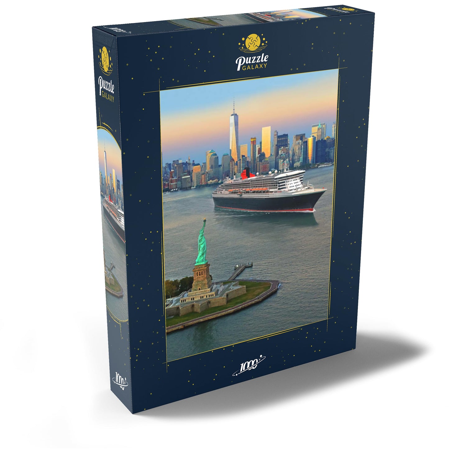 MyPuzzle Statue of Liberty, featuring Queen Mary 2 and One World Trade Center, Manhattan, New York, USA - Premium 1000 piece puzzle - MyPuzzle Special Collection by Puzzle Galaxy