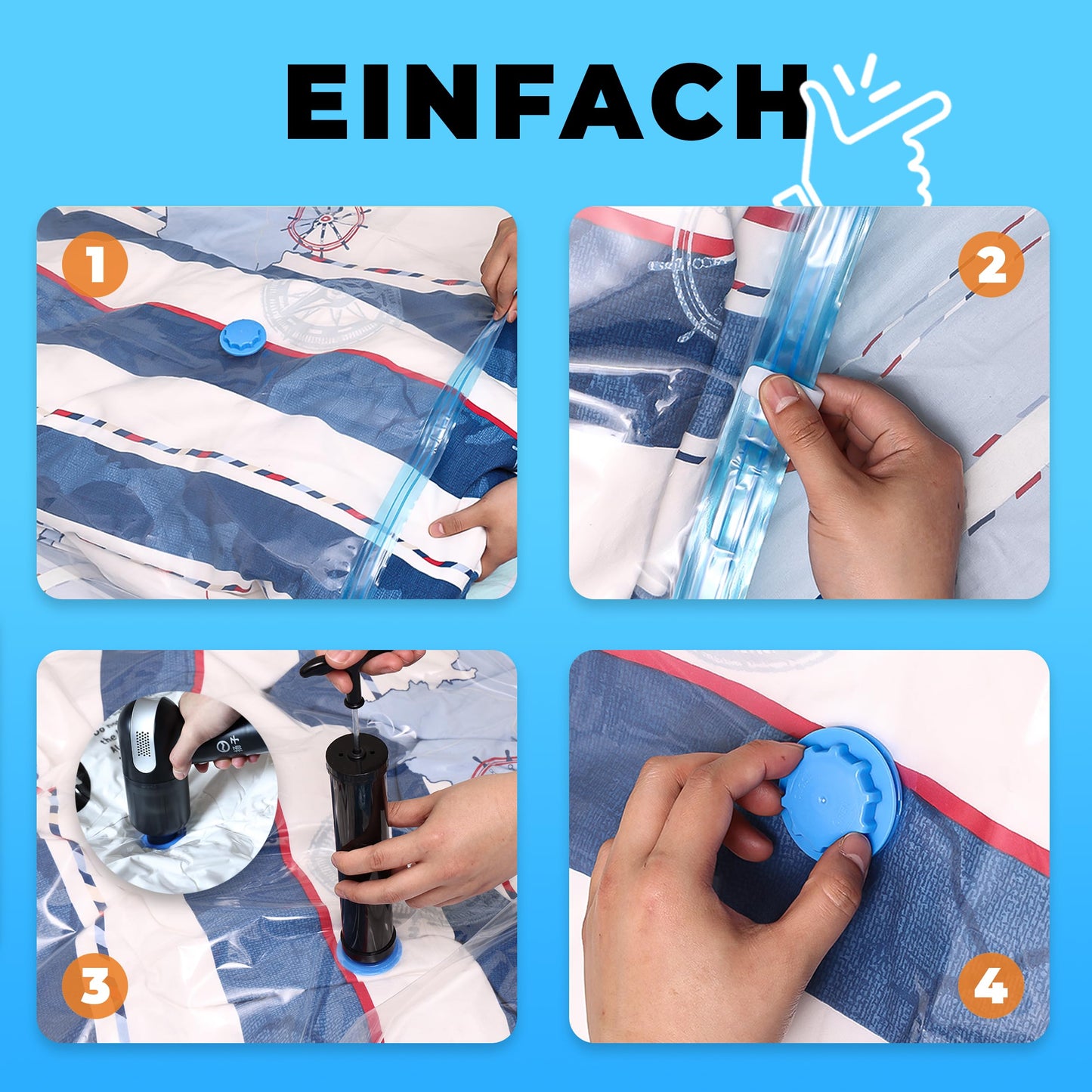 The vacuum bags for clothes and comforters by figg (6-pack - 60x40cm*) - 6 vacuum bags including 6 labels - vacuum storage bags for vacuum cleaner storage.