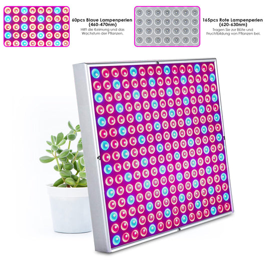 Lospitch LED Grow Light 15W, Full Spectrum Plant Lamp, 225 Red & Blue LEDs Plant Light for Hydroponic, Indoor Seeding Veg Flower, Grow Tent and Greenhouse.