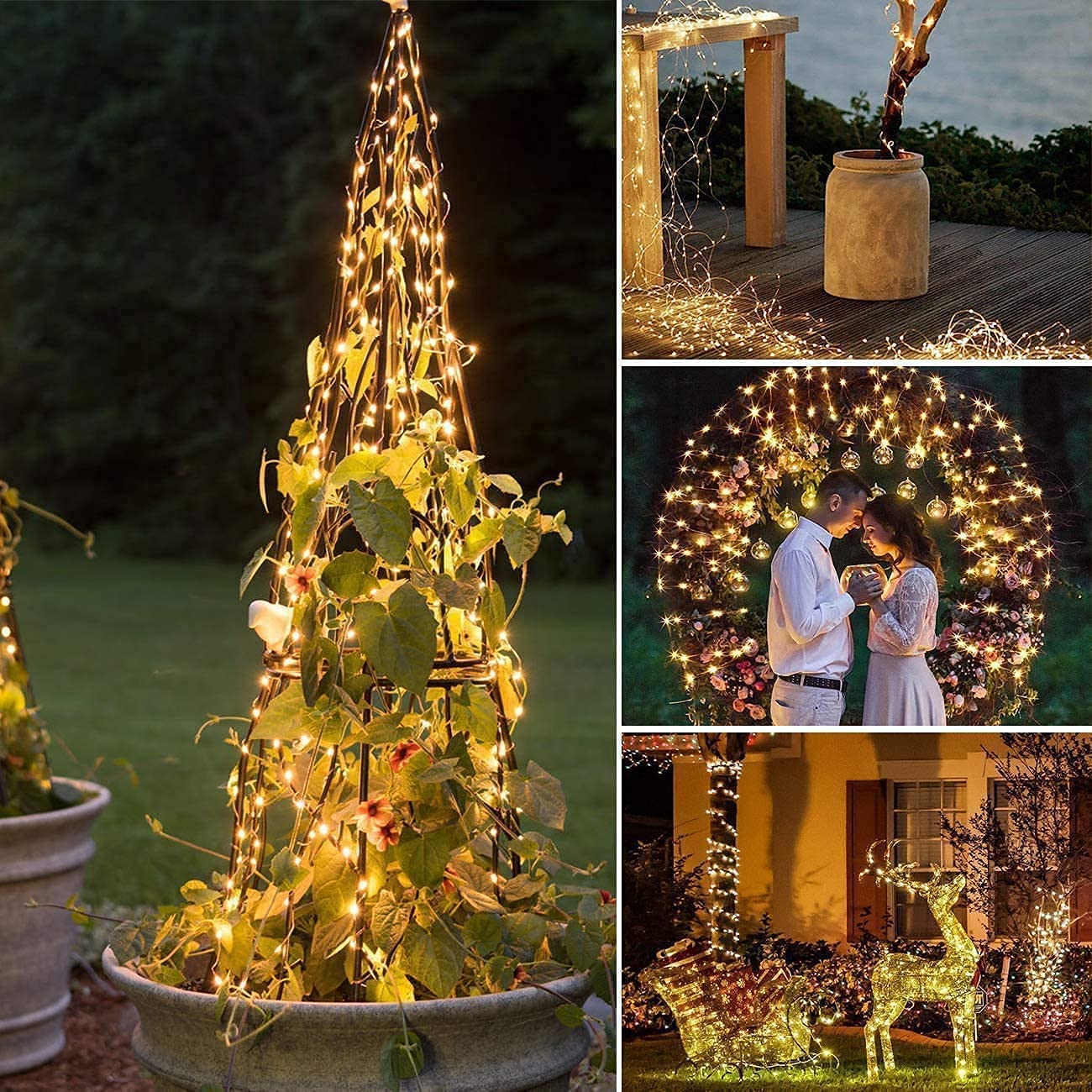 100M LED String Lights with 1000 LEDs Copper Wire, Waterproof Christmas Lighting with 8 Modes for Outdoor Indoor Decoration in Rooms, Christmas, Trees, Garden, Party, Wedding Decor, Warm White