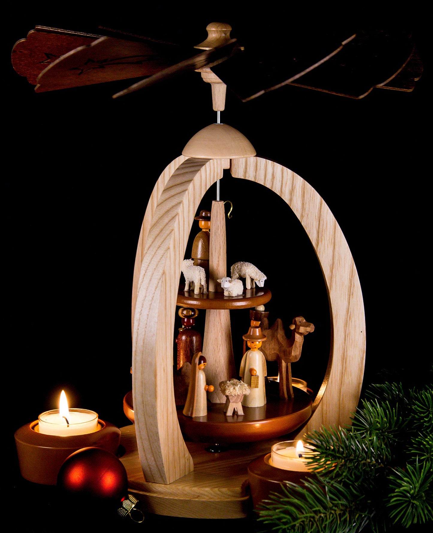 2-story Christmas pyramid Christ's birth Exclusive - 28 cm - 100% Erzgebirge Pyramid