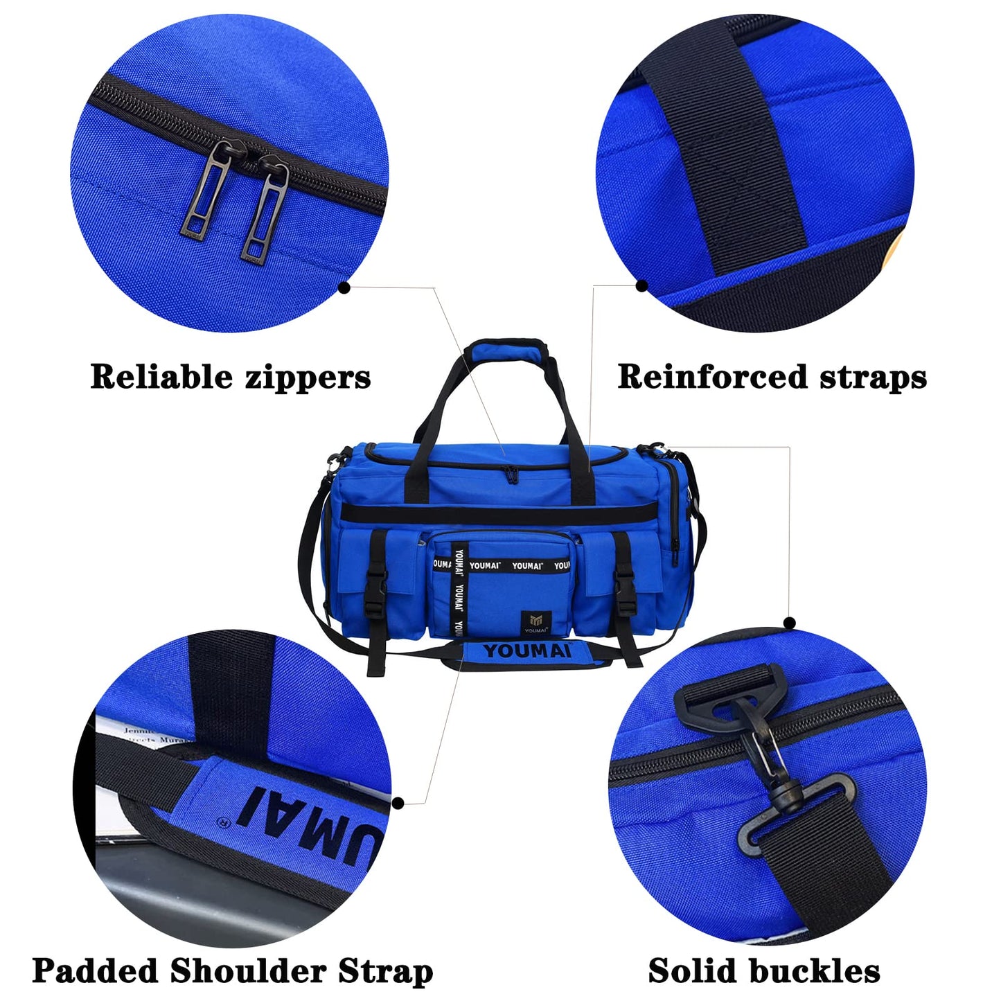 Large sports bag - HERROOI 55L sports backpack with shoe compartment wet compartment week waterproof duffle bag swimming bag for women men sports fitness gym sauna football & travel, gray