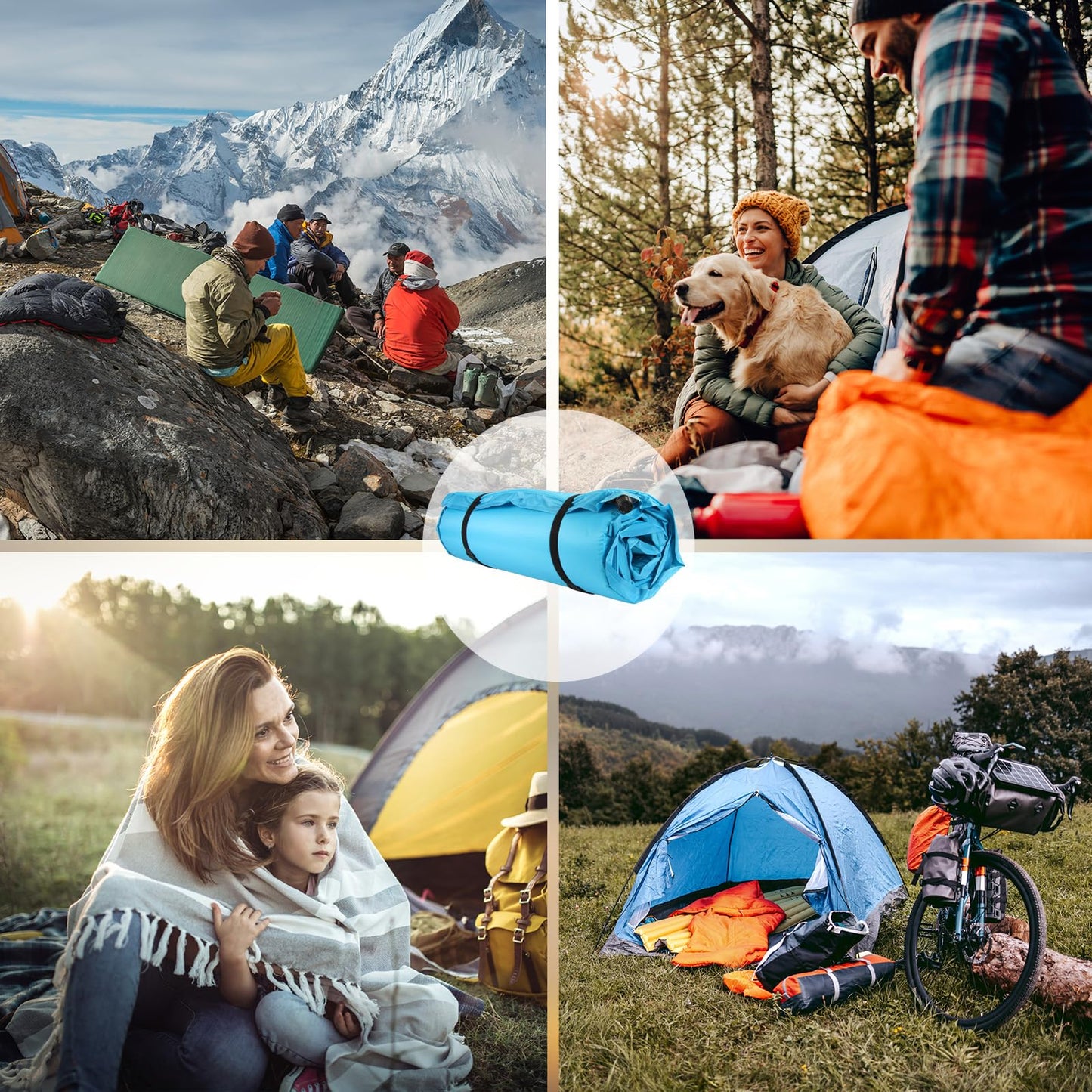 ALPIDEX Camping Mat 2.5 cm┃6 cm┃10 cm Thick Foam Self-inflating Outdoor Thermomat Durable Insulating, Color:Military, Dimensions:190 x 60 x 2.5 cm