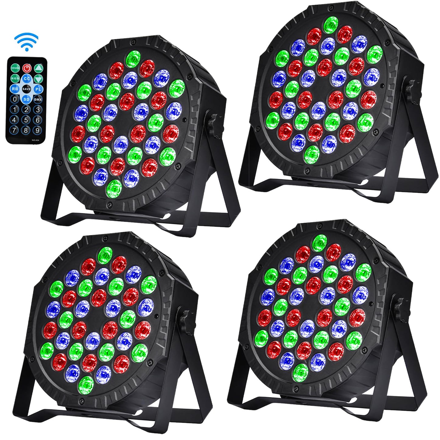LED Par Spotlight 36 LED Stage Light Disco Light Party Light DJ Light RGB with Remote Control Stage Lighting 7 Lighting Modes for KTV DJ Bar Party Wedding Halloween Christmas