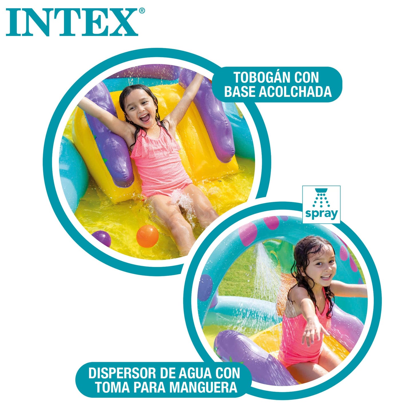 Intex Dinoland Play Center Inflatable Water Play Center, various models (with and without volcano), Multicolor, 131x90x44 inches, 74 gallons, Colorful