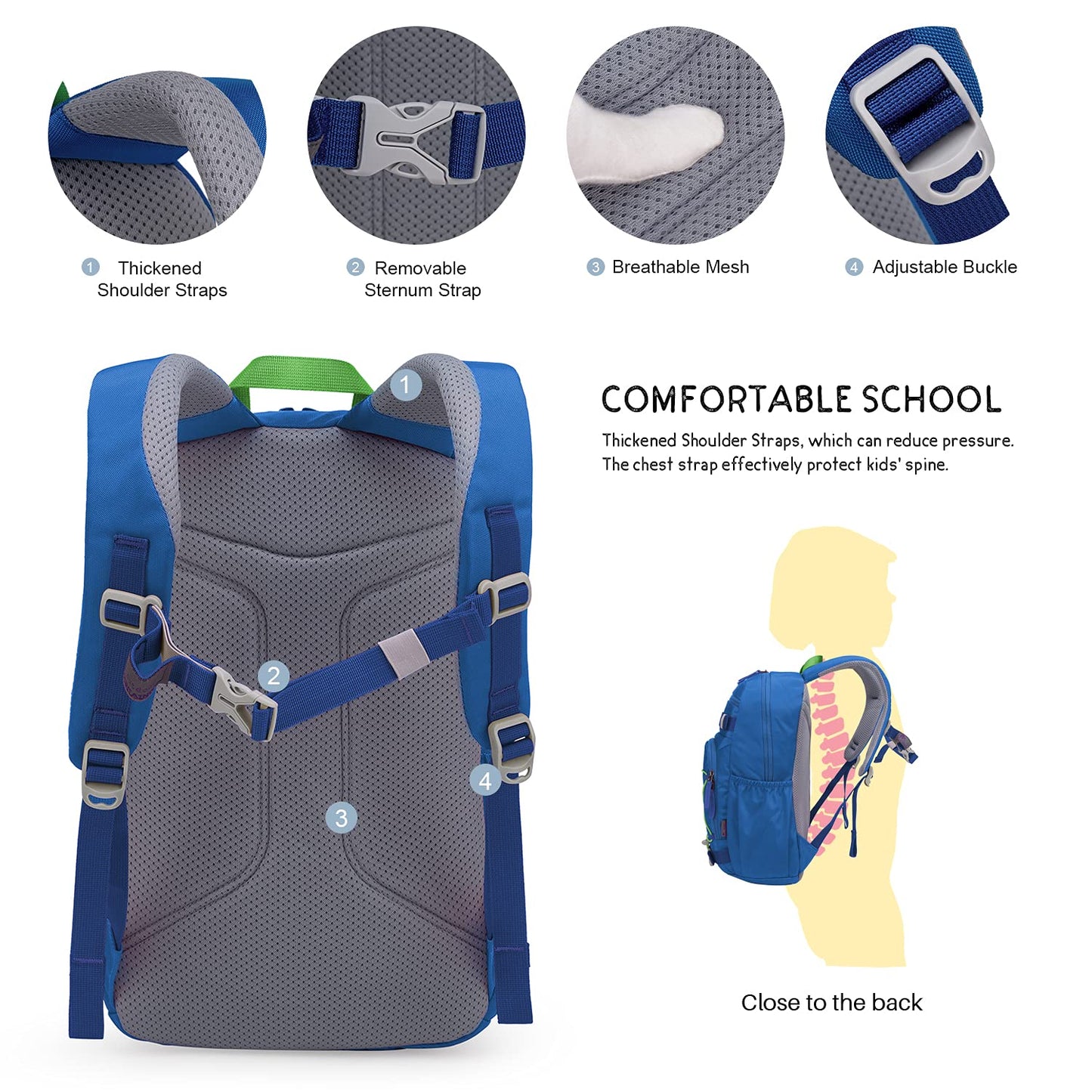 Mountaintop kids backpack for girls and boys, school backpack for school hiking, 15L, 25 x 14 x 41 cm.