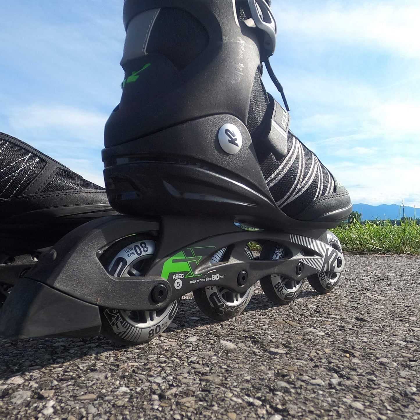 K2 Skates Men's Inline Skates F.I.T. 80, Black - Green, 30E0873.1.1.130