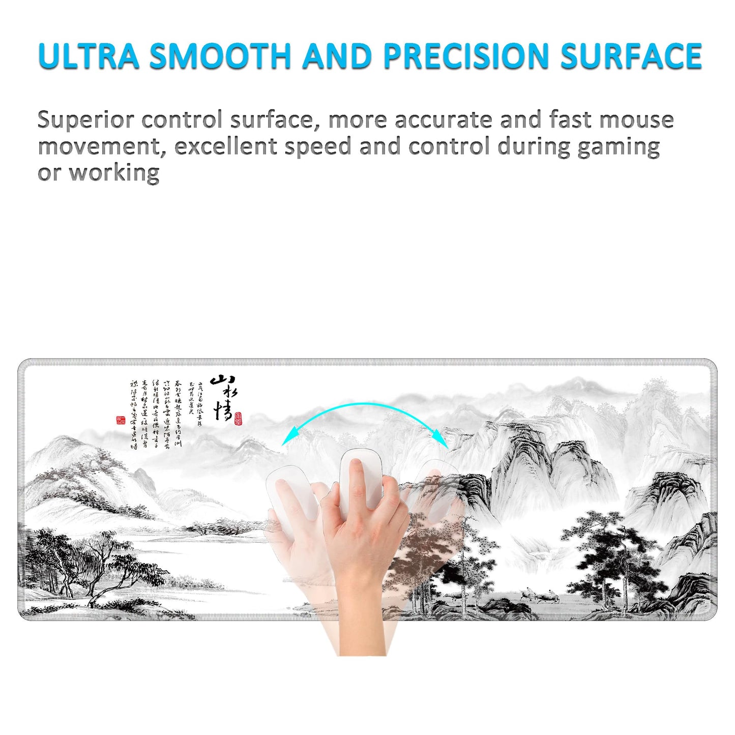 LL-COEUR Large Gaming Laptop Mouse Pad with Design 80x30x0.3cm, Keyboard Mouse Mat XXL Desk Pad Writing Pad (Landscape 2, 800x300x3mm)
