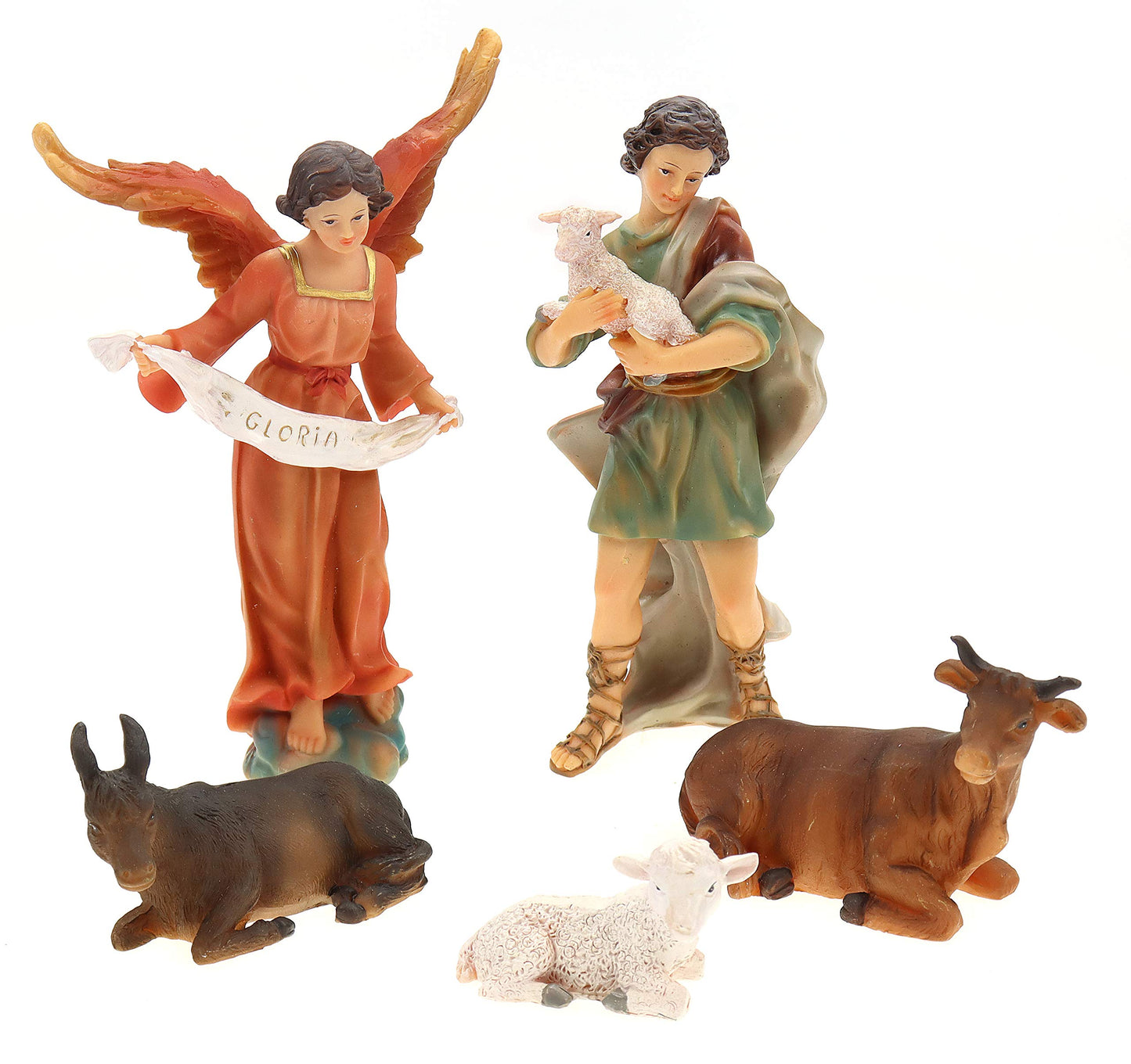 ELLUG nativity set 11 pieces, height up to 19cm Lantern with light, Nativity scene figures Nativity accessories Christmas decoration, made of Polyresin